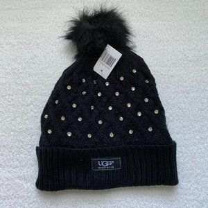 UGG Black Rhinestone Hat & Tech Glove Set